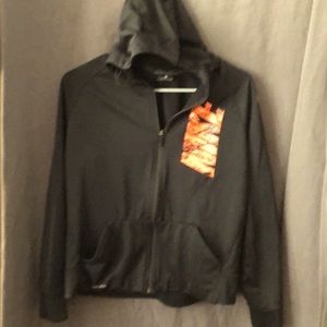 Nike nylon work out jacket, full zip w/ hood, sz x Large